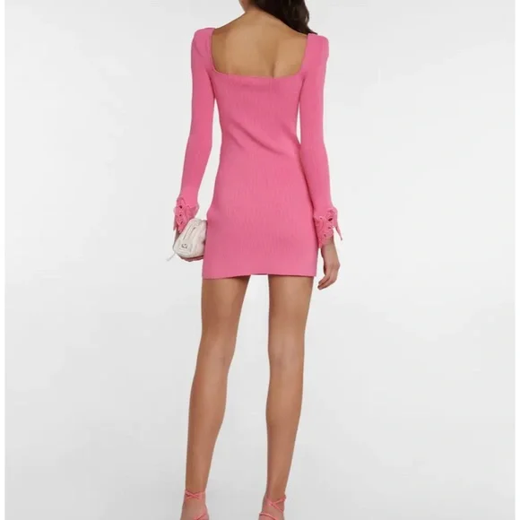 Self Portrait Pink Lace Trimmed Mini Dress. Size M. Worn once. - Picture 3 of 6